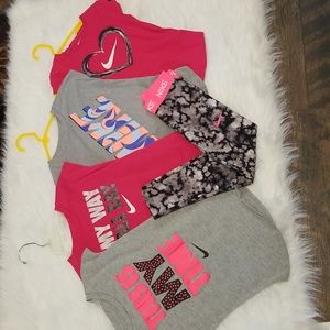 SOLD-Lot of Girl's Nike Shirts and leggings size 6X